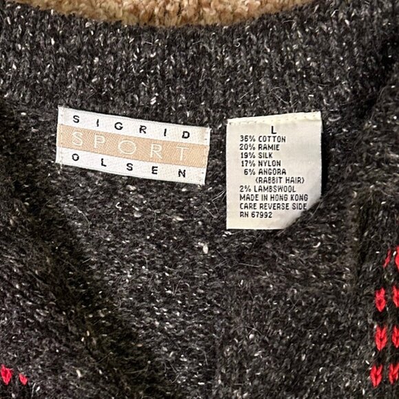 Sigrid Olsen Christmas Sweater Vest Women's Size Large - Picture 3 of 3